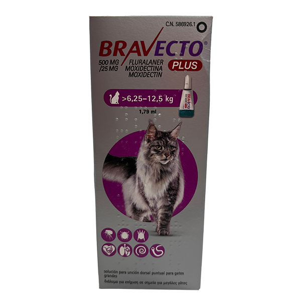 Bravecto Plus pipeta gatos 500 mg Bravecto® Plus Farmacológicos de MSD Animal Health