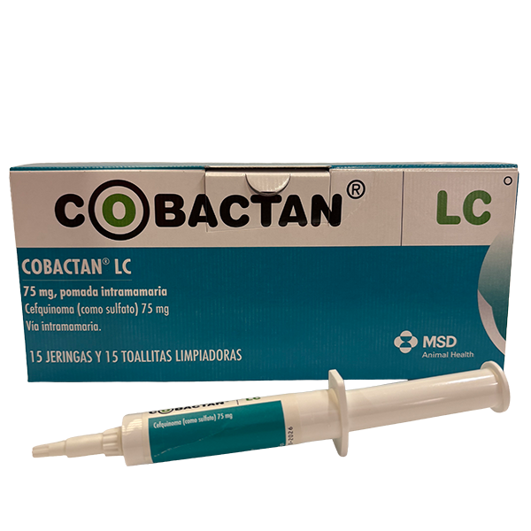 Cobactan 75 mg caja y jeringa Cobactan® LC Farmacológicos de MSD Animal Health
