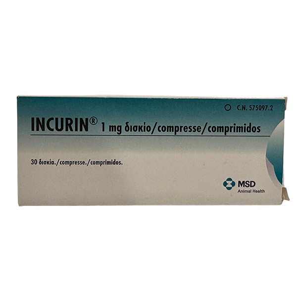 Incurin 1 mg (30 comprimidos) INCURIN® Farmacológicos de MSD Animal Health